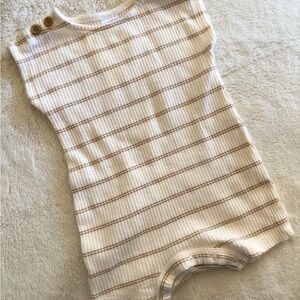 Charming Cream and Tan Kids Bodysuit